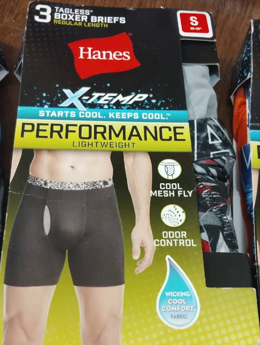 Hanes X-Temp Performance Men’s Boxer Briefs - Blue, Gray, Black - 3-Pack